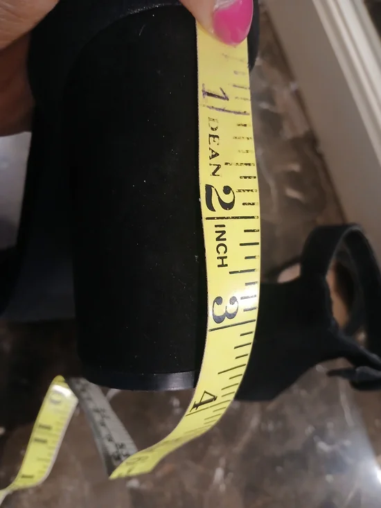 Classic Black Ankle-Strap Block Heels - Picture 9 of 10